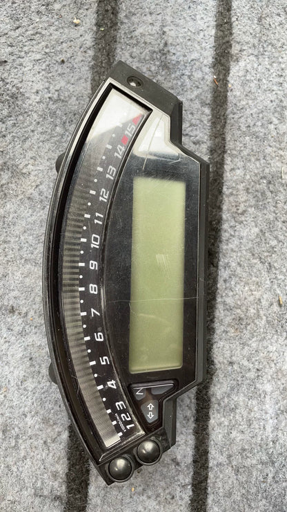 Kawasaki ZX-10R instrument cluster front view showing speedometer and tachometer gauges, good condition