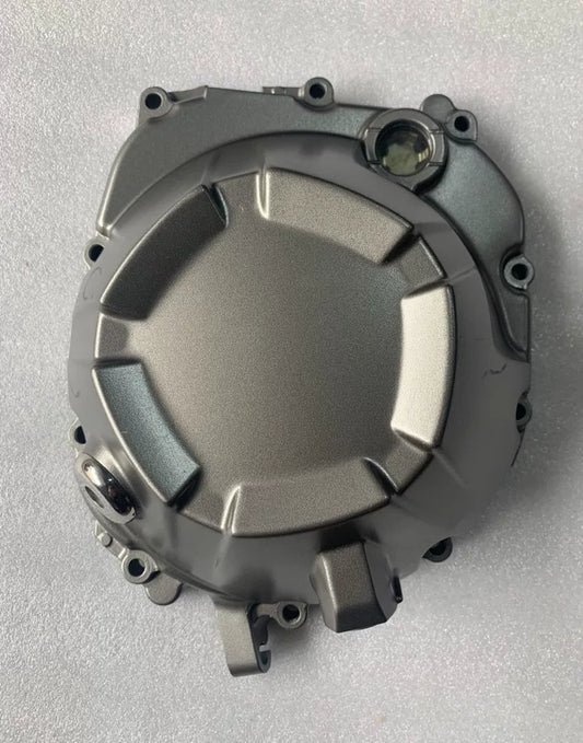 Kawasaki Z800 clutch cover OEM front view, silver aluminum finish, good refurbished condition 14032-0586