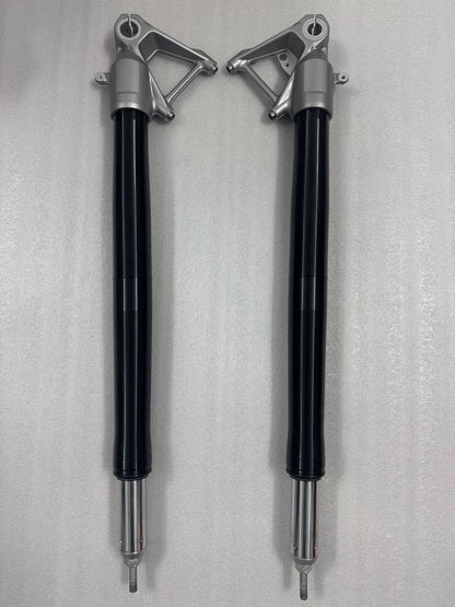 BMW R1200GS front fork rod pair, straight design, full length view on white background