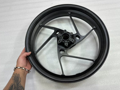 Aprilia RS660 2020-2025 Front Wheel 3.5x17 OEM 2B010059 Used Repainted Black – full view