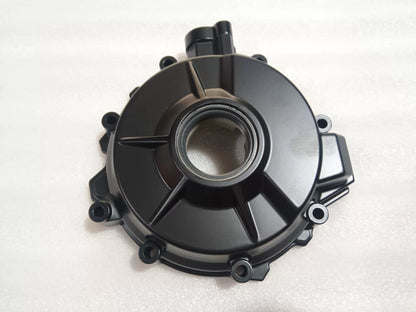 BMW S1000XR Stator Cover OEM 11148404145 Used Repainted Matte Black – full view
