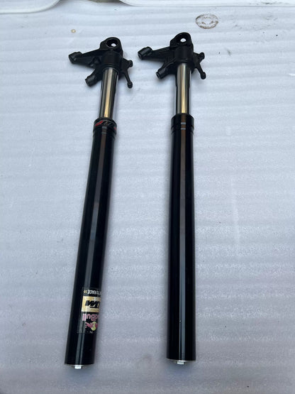 KTM 790 Duke front fork straight tube, full length front view showing smooth chrome stanchion condition