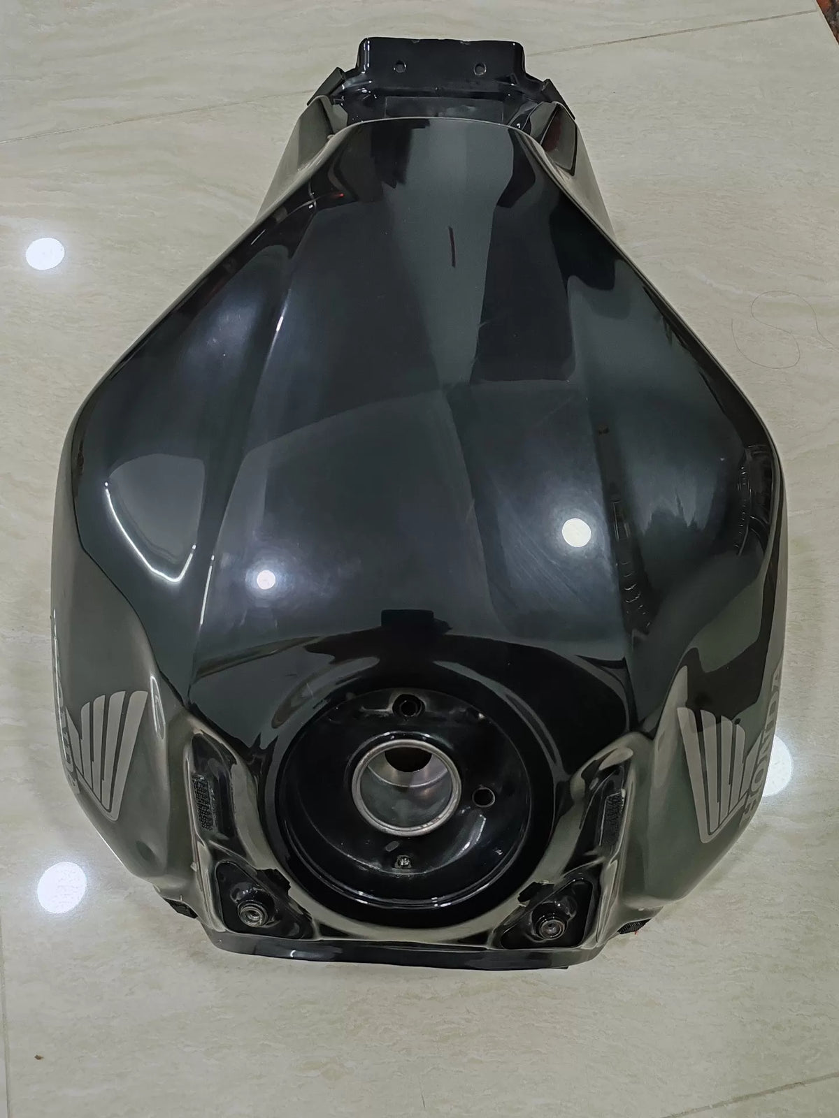 Honda CB650R fuel tank front angle view showing mounting points and filler neck