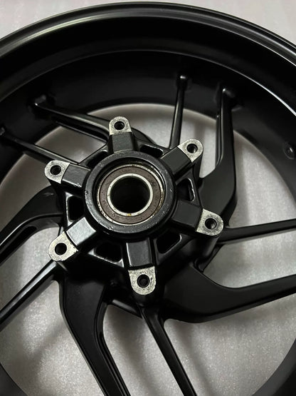 Ducati Monster 821 2014-2020 rear wheel, side profile angle displaying rim and brake disc mount