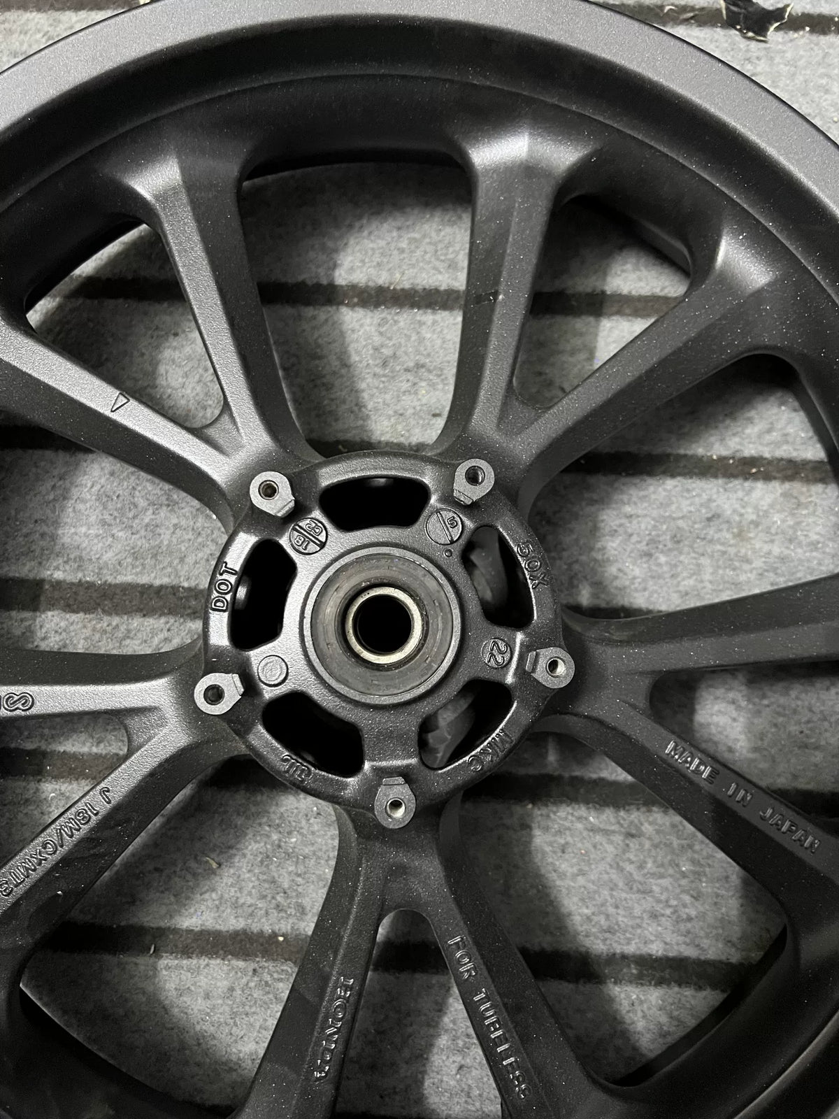 Honda GL1800 Front Wheel hub center OEM 44650-MKC-A00 – repainted finish close-up