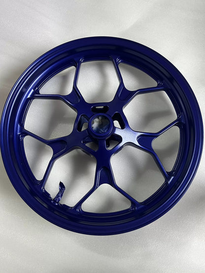 Yamaha YZF-R3 MT-03 Front Wheel Rim BS7-F5168-10-P0 – blue repaint finish close-up