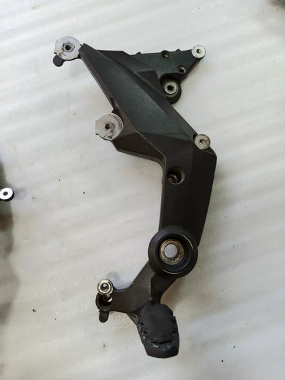 Ducati Multistrada 1200 footpeg bracket, close-up of mounting holes and weld points detail