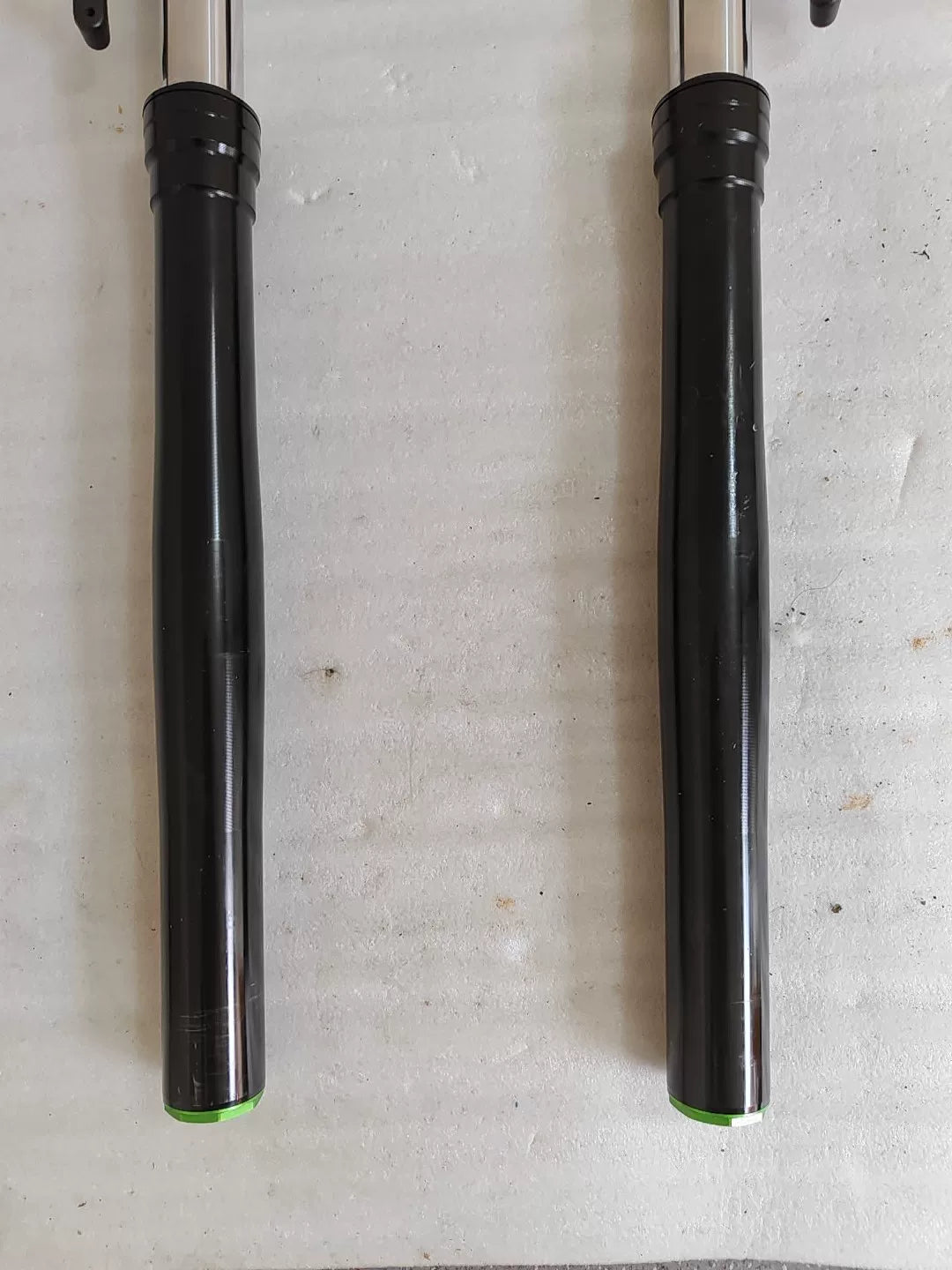 Front fork straight for Kawasaki ZX-10R 11-15, angled view showing outer housing and lower leg