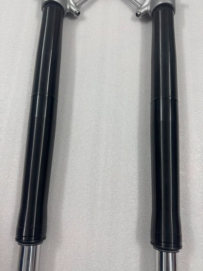 BMW R1200GS front fork rods, close-up of upper end threading and machined surface detail