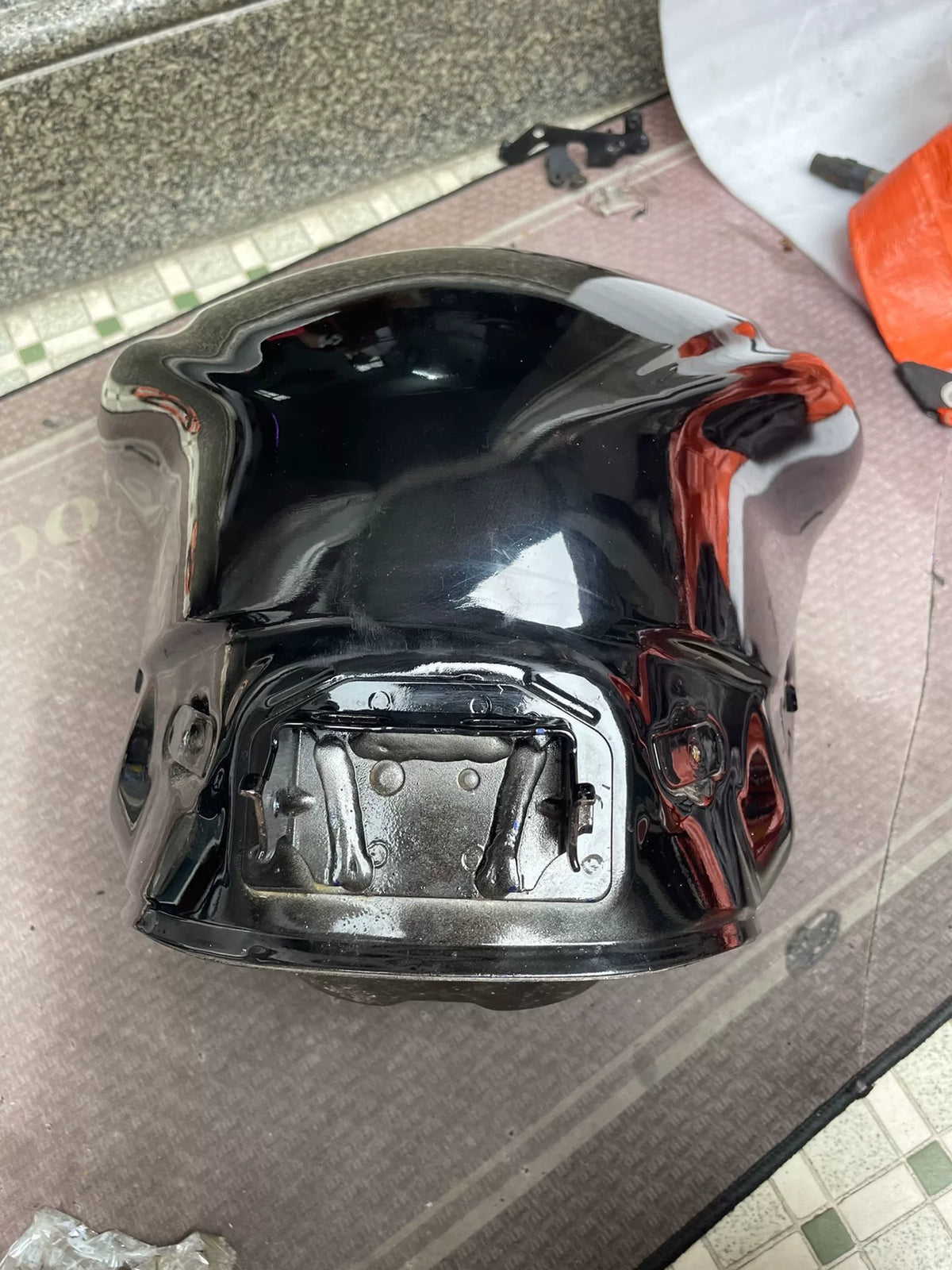 Yamaha YZF-R6 OEM Black Fuel Tank Used – surface condition detail, as pictured