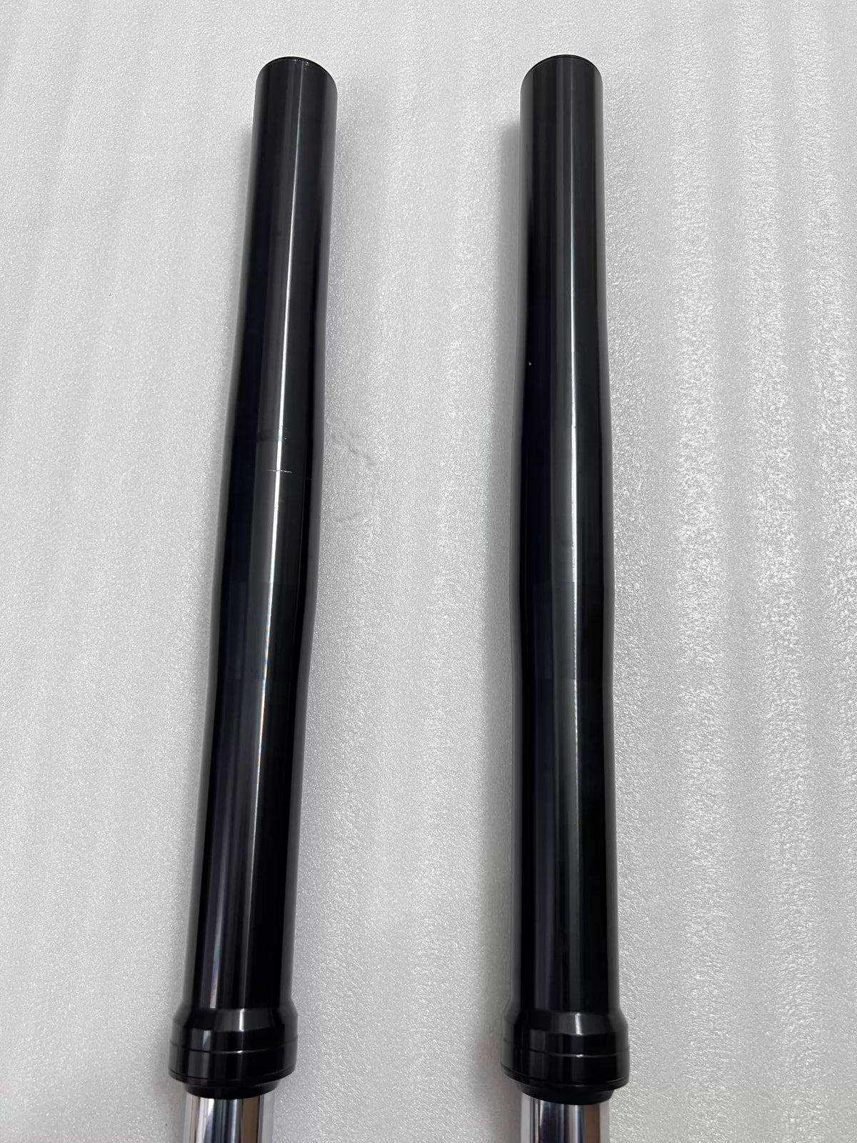Yamaha YZF-R3 front fork assembly, rear view showing damper tube and spring detail