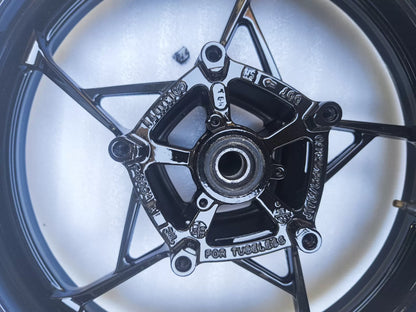Used OEM Kawasaki Z900 Front & Rear Wheel Rim Set OEM – Repainted Black 2017-202 — Photo 7 of 7