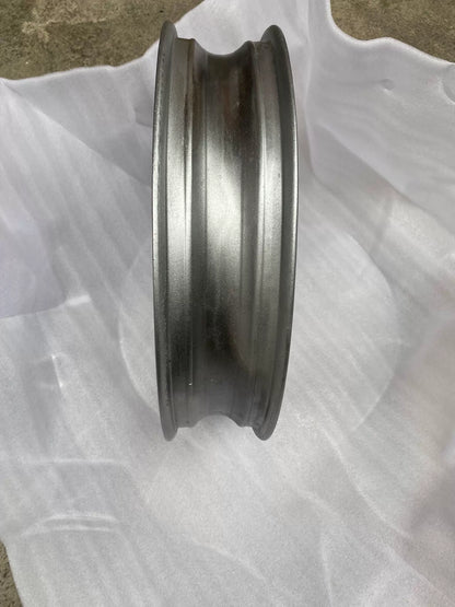 BMW K1600GT front rim, rear-facing view showing brake rotor mounting holes and inner rim surface