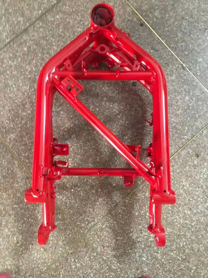 Ducati Monster 696 frame, rear three-quarter view highlighting subframe and rear suspension linkage mounts