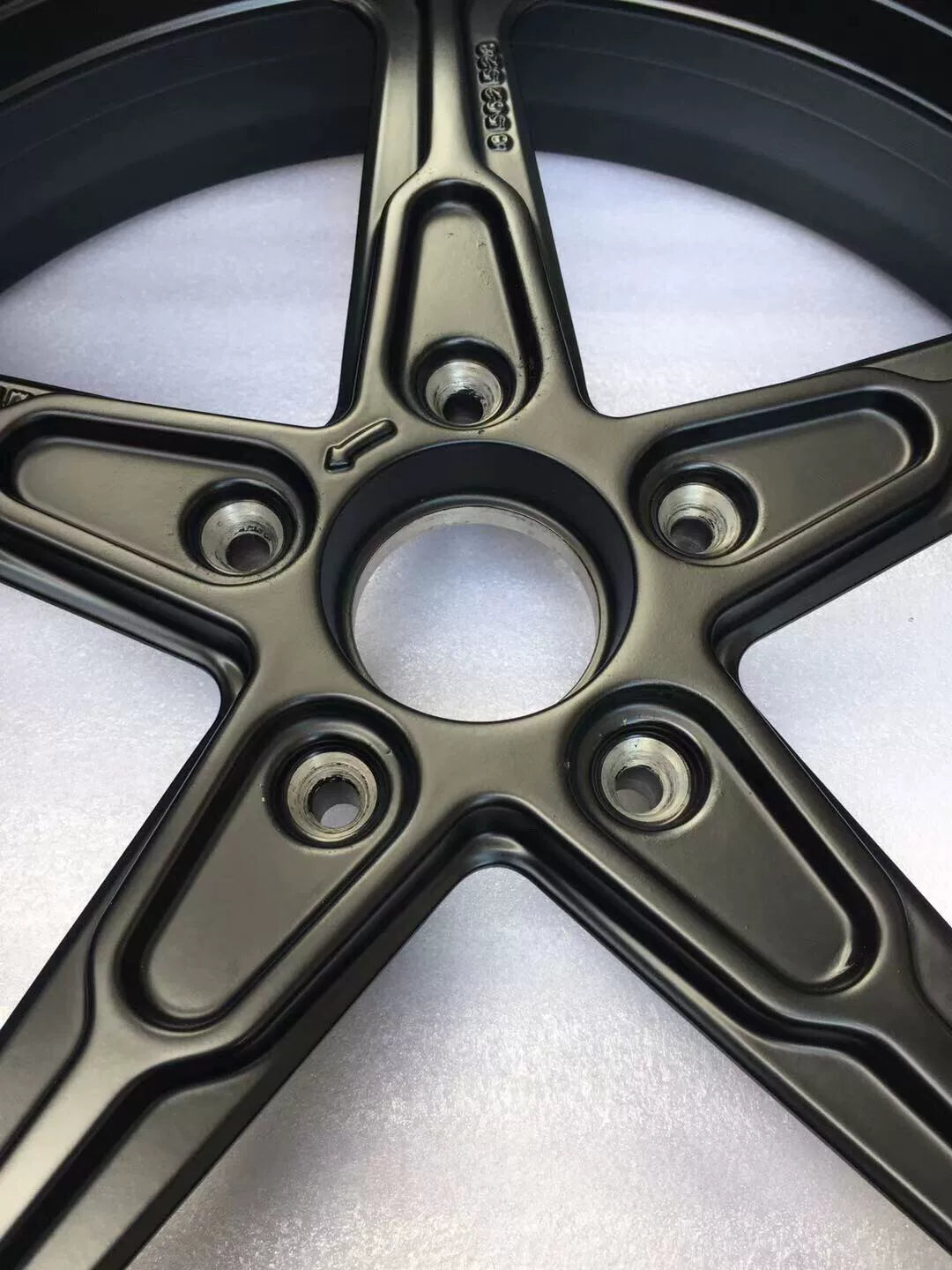 BMW R nineT rear cast rim, inner rim detail showing brake flange and casting construction