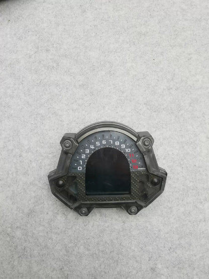 Kawasaki Z900 instrument cluster detail shot of gauge face and indicator lights