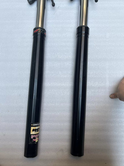 KTM 790 Duke front fork straight tube, close-up of upper end cap and tube opening detail
