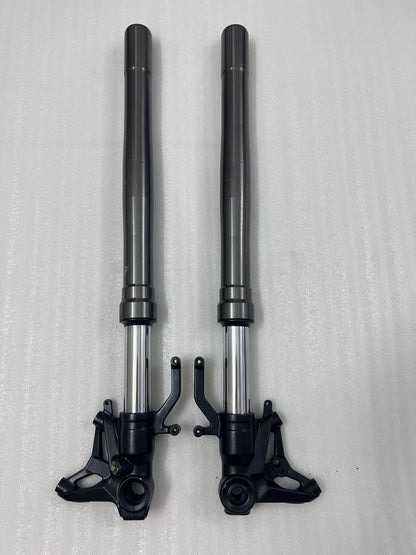 Kawasaki Ninja 1000 SX front fork inner tube surface close-up showing chrome finish and seal contact area