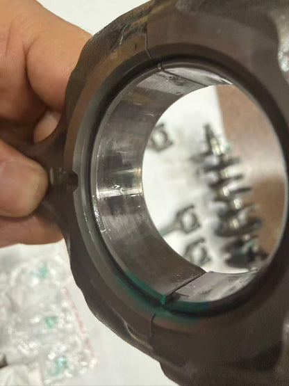 Suzuki GSXR 1000 crankshaft main bearing journal close-up showing surface condition