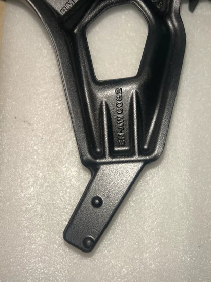 BMW S1000XR footpeg bracket, installed position angle showing fit and overall assembled appearance