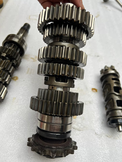 Kawasaki Z900RS transmission rear angle showing output shaft and casing sealing surfaces detail