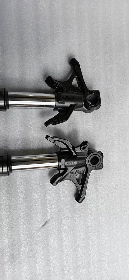 Ducati Panigale V2 front fork, close-up of compression damping adjuster at top cap