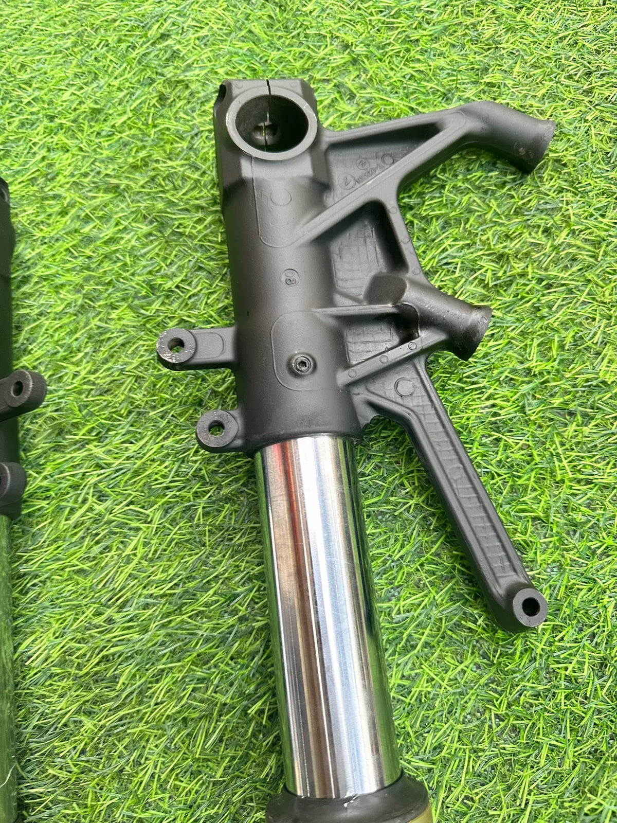 Kawasaki ZX14R OEM Fork Tubes Used – surface marks and wear detail as shown
