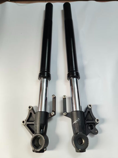 Right fork damper assembly black for Kawasaki Versys 1000, front view showing full length tube and seals