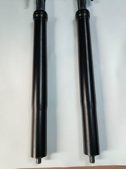 Right fork damper assembly black for Kawasaki Versys 1000, side angle showing lower leg and axle clamp