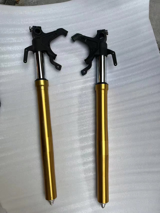 Front Fork Suspension Pair - YAMAHA YZF-R1 (2009-2014) - Gold Outer Tubes | OEM Straight Condition