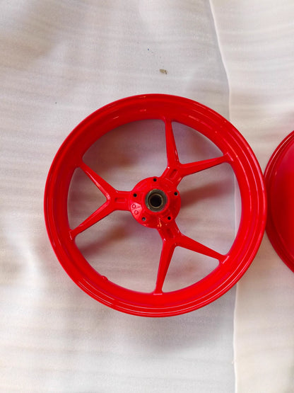Front & Rear Wheel Rim Set - DUCATI Supersport 950 / 939S | Professionally Refurbished Gloss Red OEM