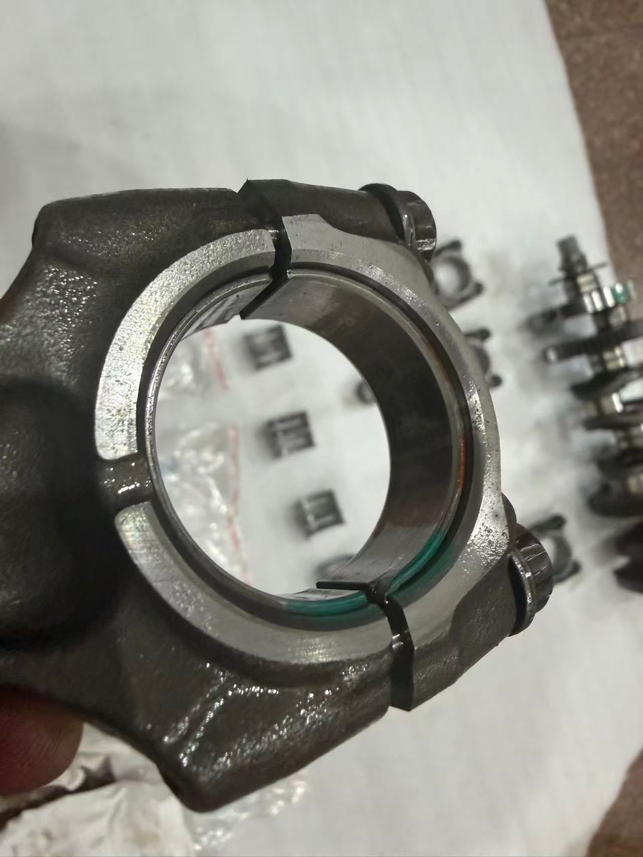 OEM GSXR 1000 crankshaft and connecting rod assembly overall condition final inspection view