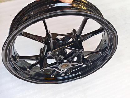 Genuine OEM Cast Front Wheel Rim (17 x 3.50) - BMW S1000RR (2008-2018) / S1000R (2013-2016) | Straight & Repainted Black #36318548897