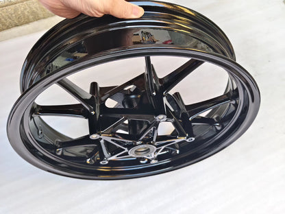 Genuine OEM Cast Front Wheel Rim (17 x 3.50) - BMW S1000RR (2008-2018) / S1000R (2013-2016) | Straight & Repainted Black #36318548897