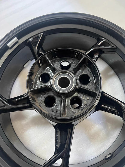 Genuine OEM Cast Rear Wheel Rim (17 x 6.00) - BMW S1000RR (2008-2018) / S1000R (2013-2016) | Straight & Professionally Repainted Black #36318548895