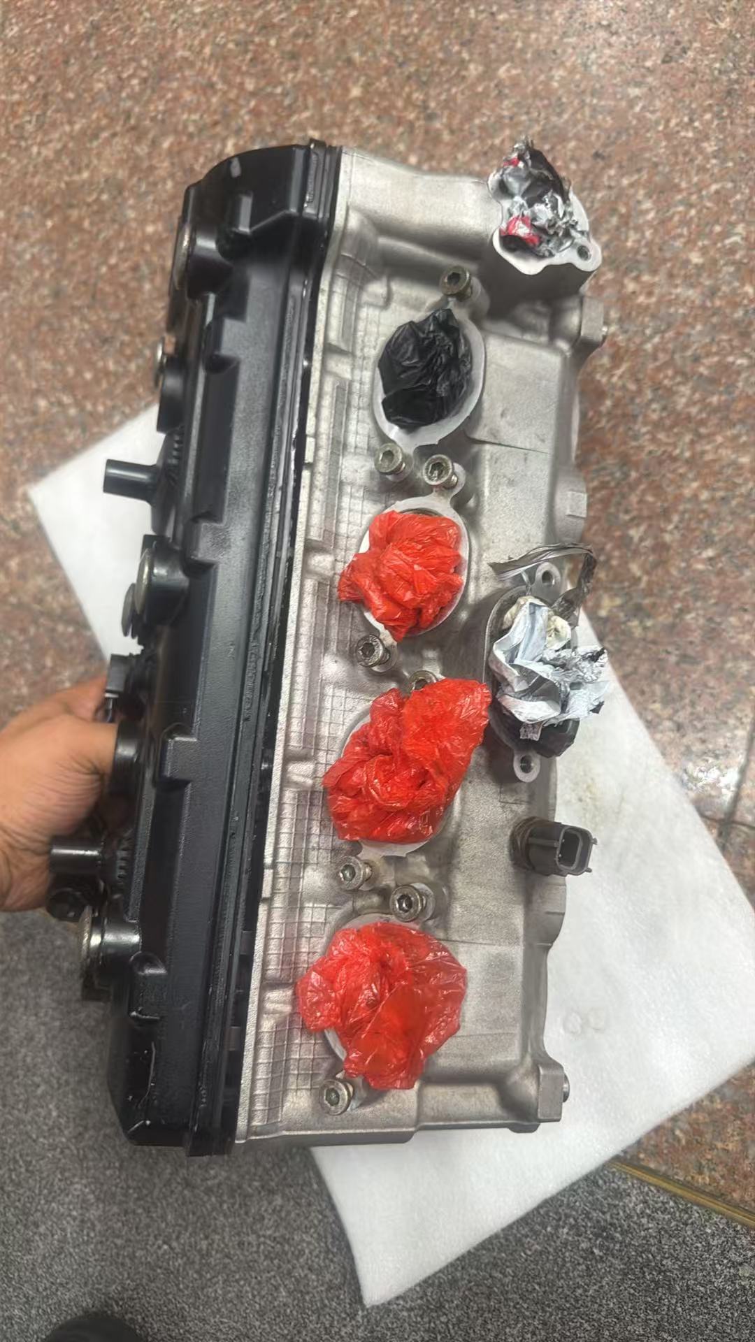 GSX-R600 cylinder head gasket surface bottom view clean no visible cracks or warping
