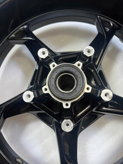 Genuine OEM Cast Rear Wheel Rim (17 x 6.00) - BMW S1000RR (2008-2018) / S1000R (2013-2016) | Straight & Professionally Repainted Black #36318548895