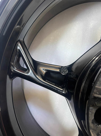 Genuine OEM Cast Rear Wheel Rim (17 x 6.00) - BMW S1000RR (2008-2018) / S1000R (2013-2016) | Straight & Professionally Repainted Black #36318548895