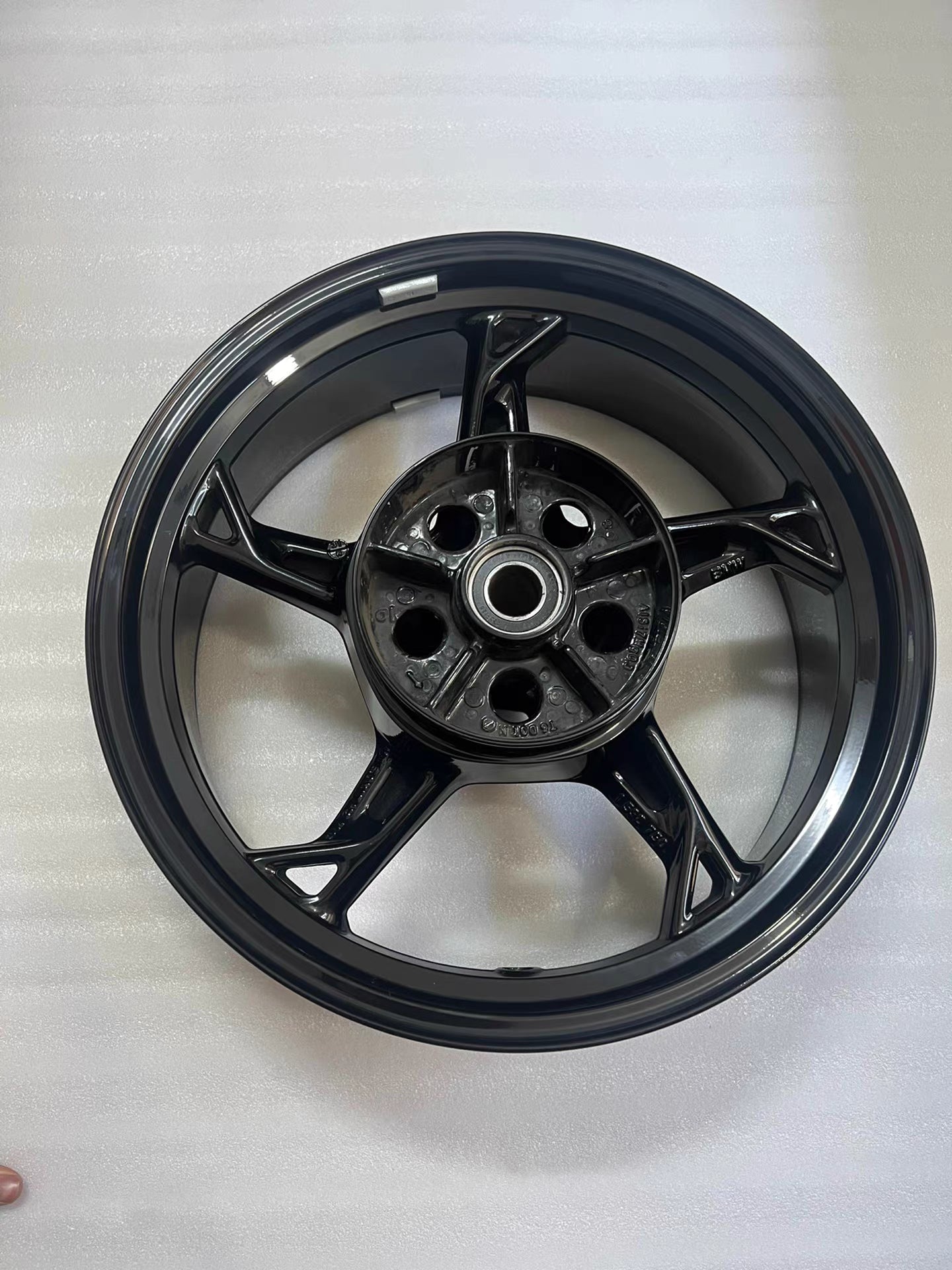 Genuine OEM Cast Rear Wheel Rim (17 x 6.00) - BMW S1000RR (2008-2018) / S1000R (2013-2016) | Straight & Professionally Repainted Black #36318548895