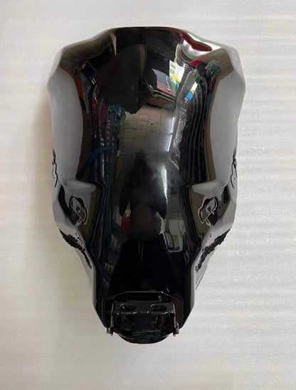 Yamaha YZF-R1 2009-2014 fuel tank repainted gloss black – top overview
