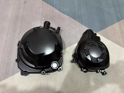 Engine Clutch Cover & Pulse Cover Assembly Kit - KAWASAKI Z1000 / SX ABS (2010-2016) - Professionally Repainted | OEM 14032-0589 14031-0131