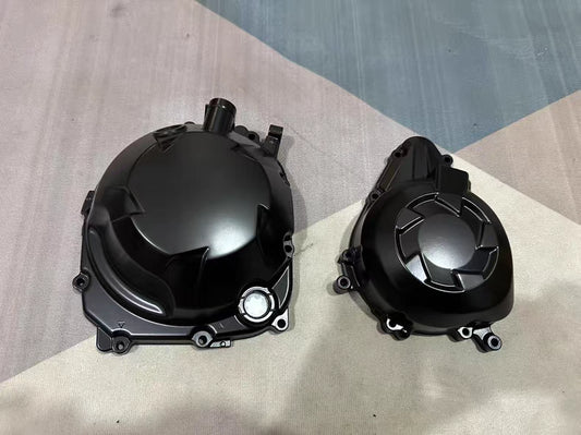 Engine Clutch Cover & Pulse Cover Assembly Kit - KAWASAKI Z1000 / SX ABS (2010-2016) - Professionally Repainted | OEM 14032-0589 14031-0131