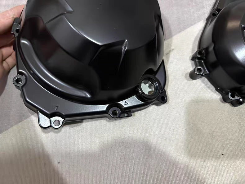 Engine Clutch Cover & Pulse Cover Assembly Kit - KAWASAKI Z1000 / SX ABS (2010-2016) - Professionally Repainted | OEM 14032-0589 14031-0131