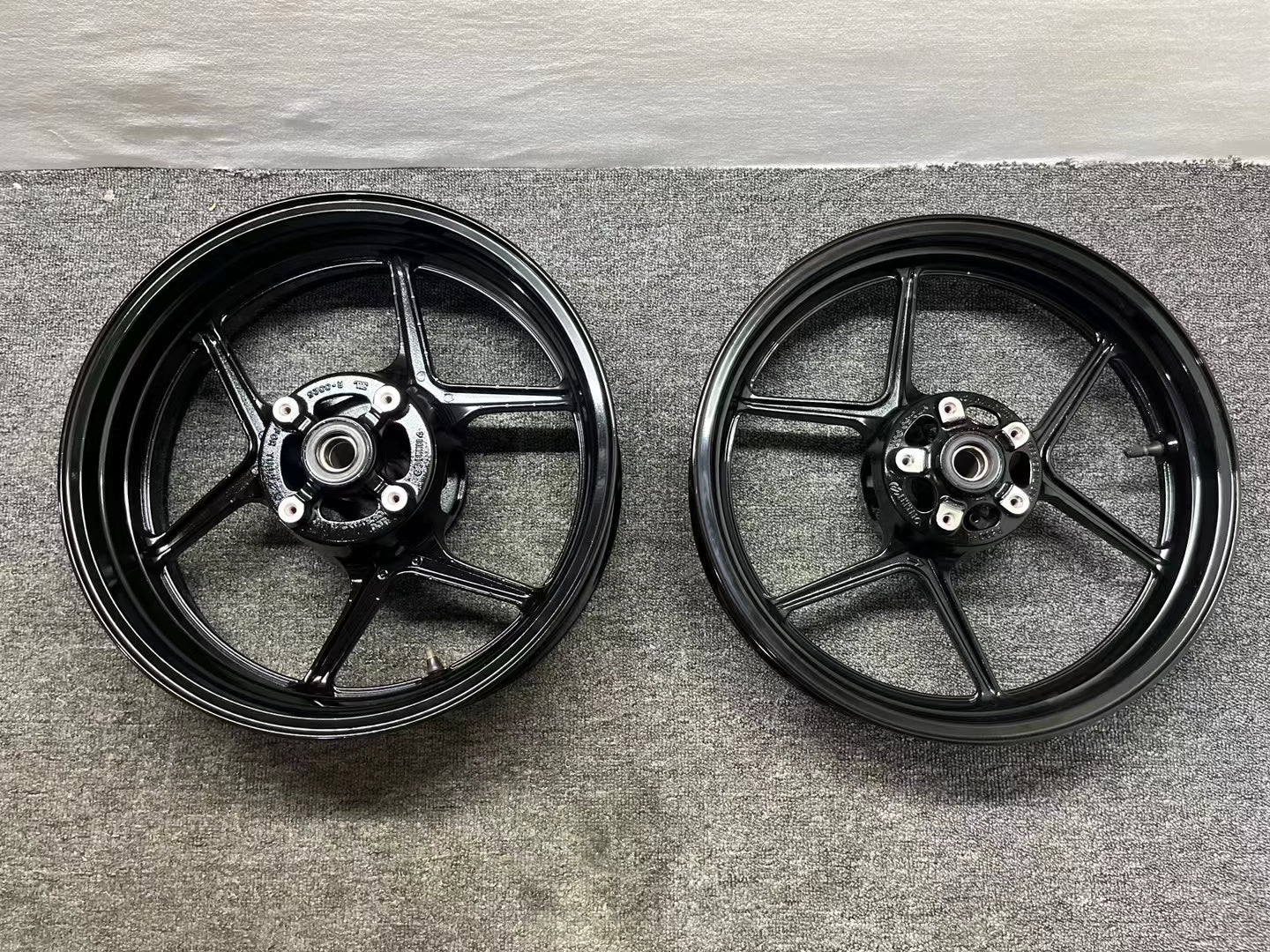 Front & Rear Wheel Rim Set - Kawasaki Ninja ZX-6R / 636 (2009-2024) | Refurbished Black OEM