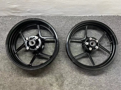 Front & Rear Wheel Rim Set - Kawasaki Ninja ZX-6R / 636 (2009-2024) | Refurbished Black OEM