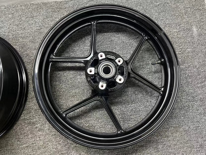 Front & Rear Wheel Rim Set - Kawasaki Ninja ZX-6R / 636 (2009-2024) | Refurbished Black OEM