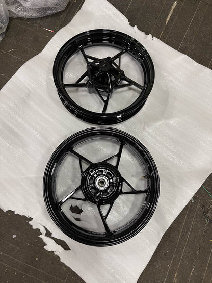 Refurbished OEM Kawasaki Ninja 400 Z400 Front + Rear Wheel Set 2018-2024 | Gloss Black