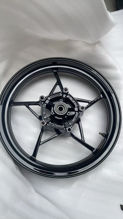 Refurbished OEM Kawasaki Ninja 400 Z400 Front Wheel 2018-2024 | Gloss Black Recoat