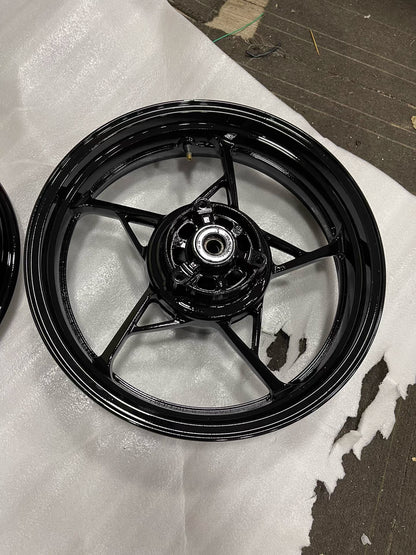 Refurbished OEM Kawasaki Ninja 400 Z400 Front + Rear Wheel Set 2018-2024 | Gloss Black