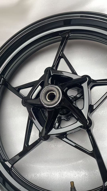 Refurbished OEM Kawasaki Ninja 400 Z400 Front Wheel 2018-2024 | Gloss Black Recoat